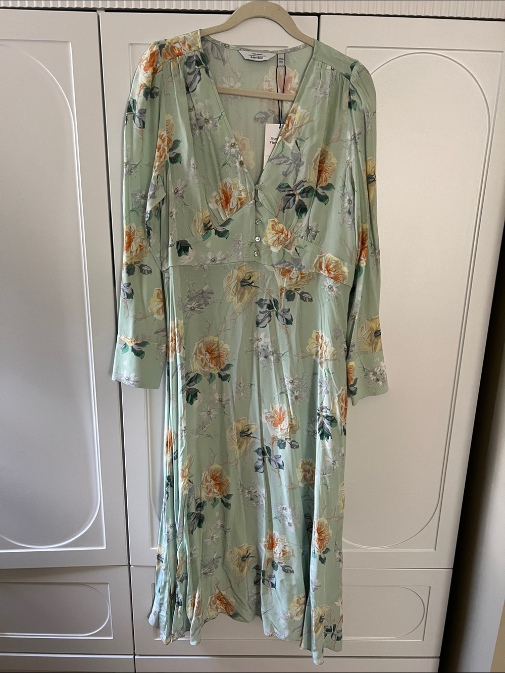 & Other Stories Sage Green Midi Dress